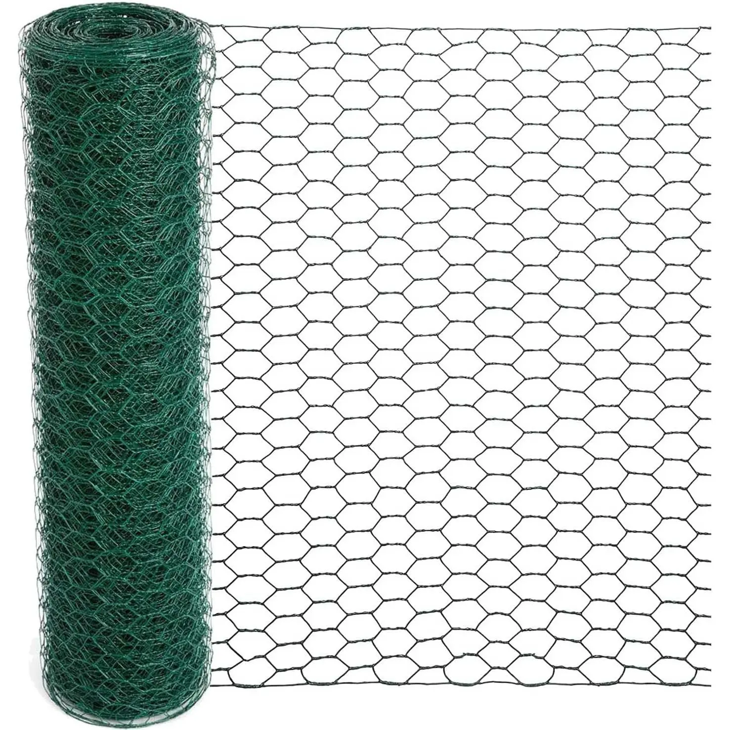 Chicken Wire for Floral Arrangements, 15.7 x 157 Inches Green Mesh, 0.6 Inch Hexagonal Galvanized PVC Coated Netting Fence for Crafts, Poultry, Garden