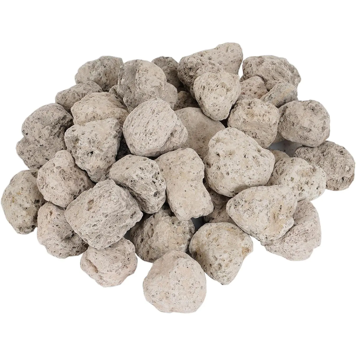 5lb Irregular Shape Multi-Size Rough Texture Natural Volcanic Rock, 1"-2" Fireproof Heatproof Pumice Stone, for Fireplaces, Outland Living Bond Portable Fire Pits, Landscaping Decoration