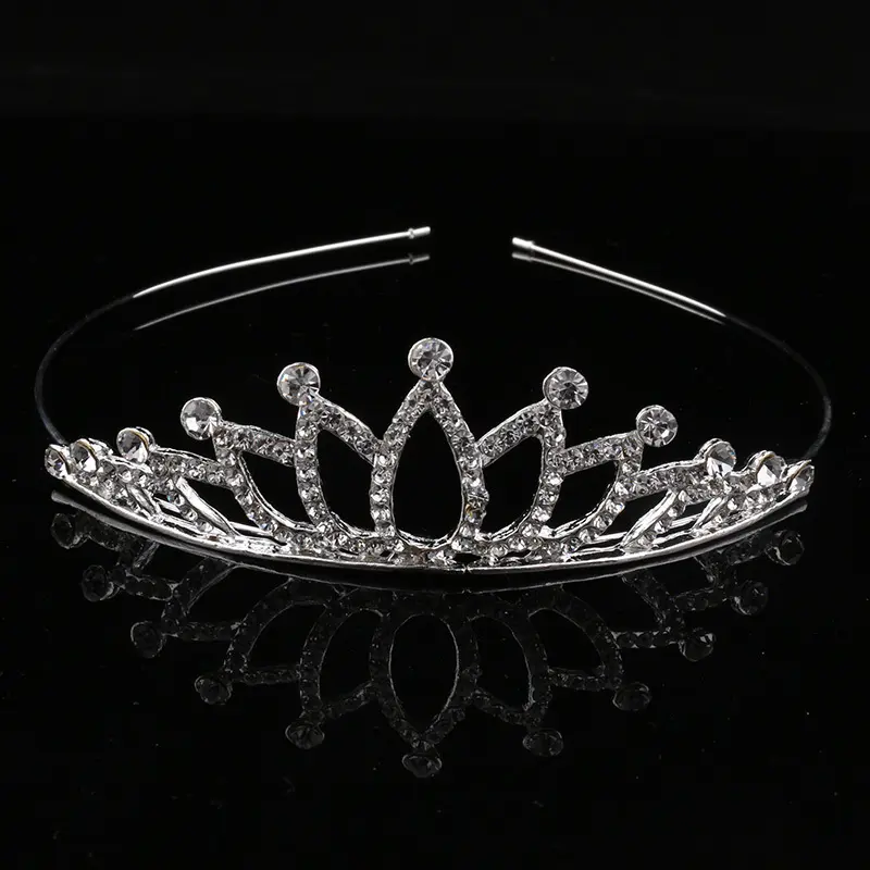 Girls Metal Rhinestone Headband & Bow Hairpins, Elegant Crown Style Hair Accessories