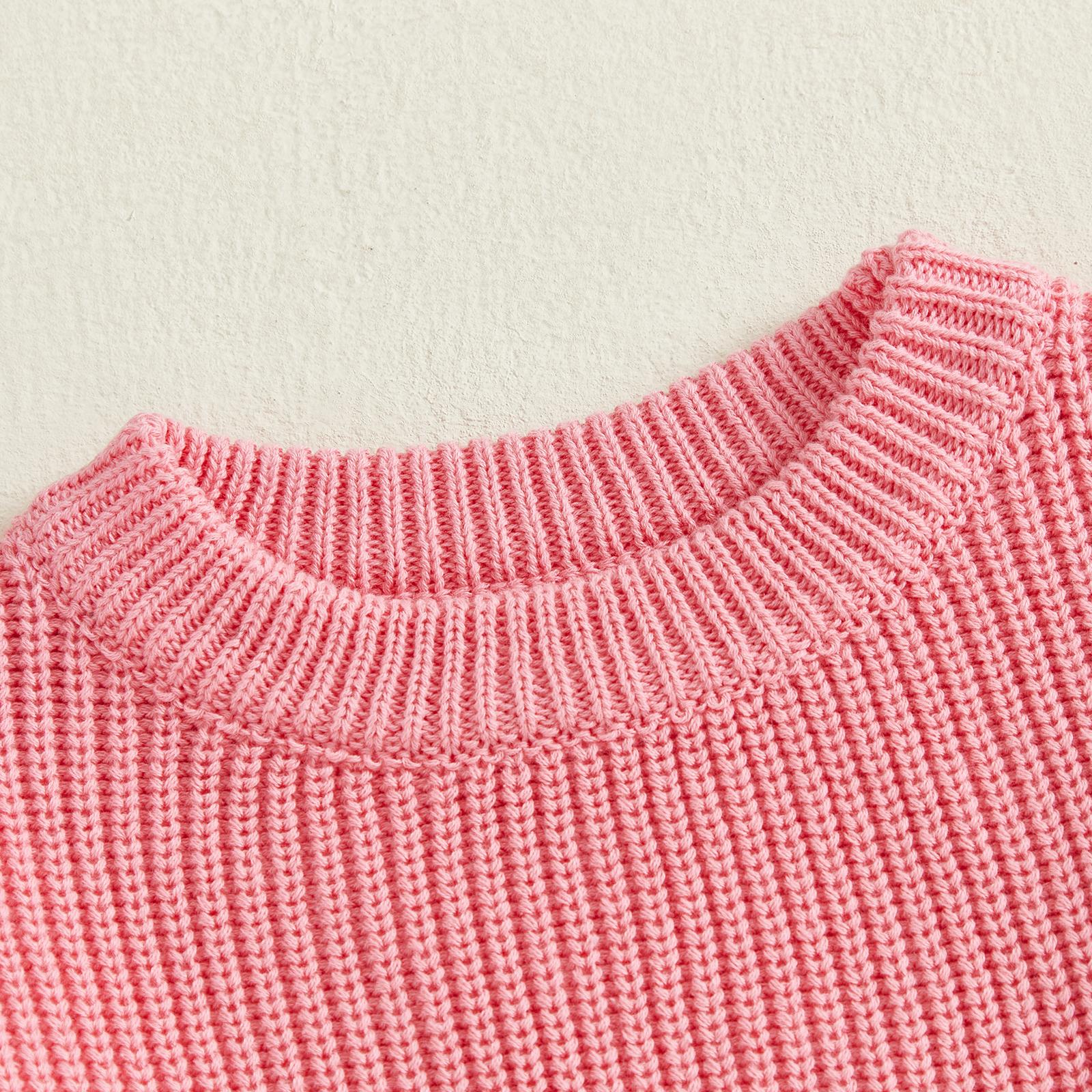 Toddler Baby Girl Boy Knit Sweater Pullover Solid Color Long Sleeve Fall Winter Tops 0-5 Years Toddler Baby Girl Boy Knit Sweater Pullover Solid Color Long Sleeve Fall Winter Tops 0-5 Years