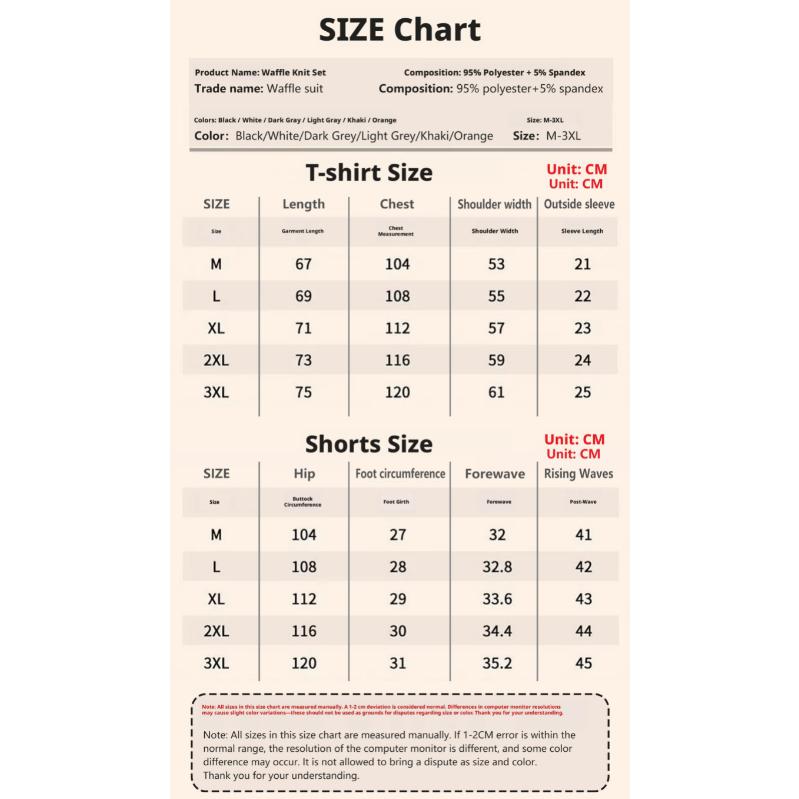 Kyn Apparel Summer Men's Fashionable Casual Short-sleeved Shorts and Breathable, Loose-fitting, Comfortable Sports and Fitness Waffle Sets