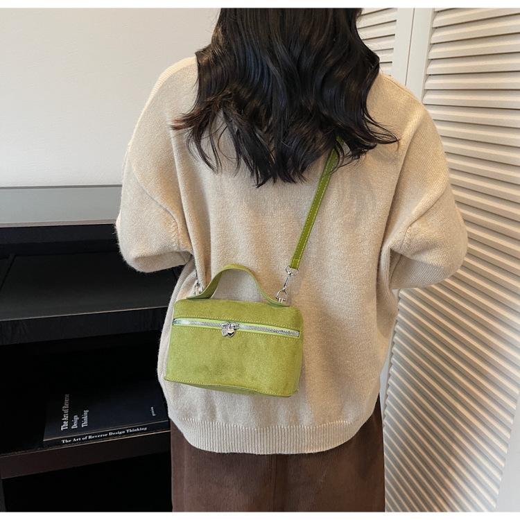 Luxury Suede Versatile Shoulder Bag  Purse Fall Winter Retro Matte Crossbody Handle Bag for Women Texture Simple Satchels Bag