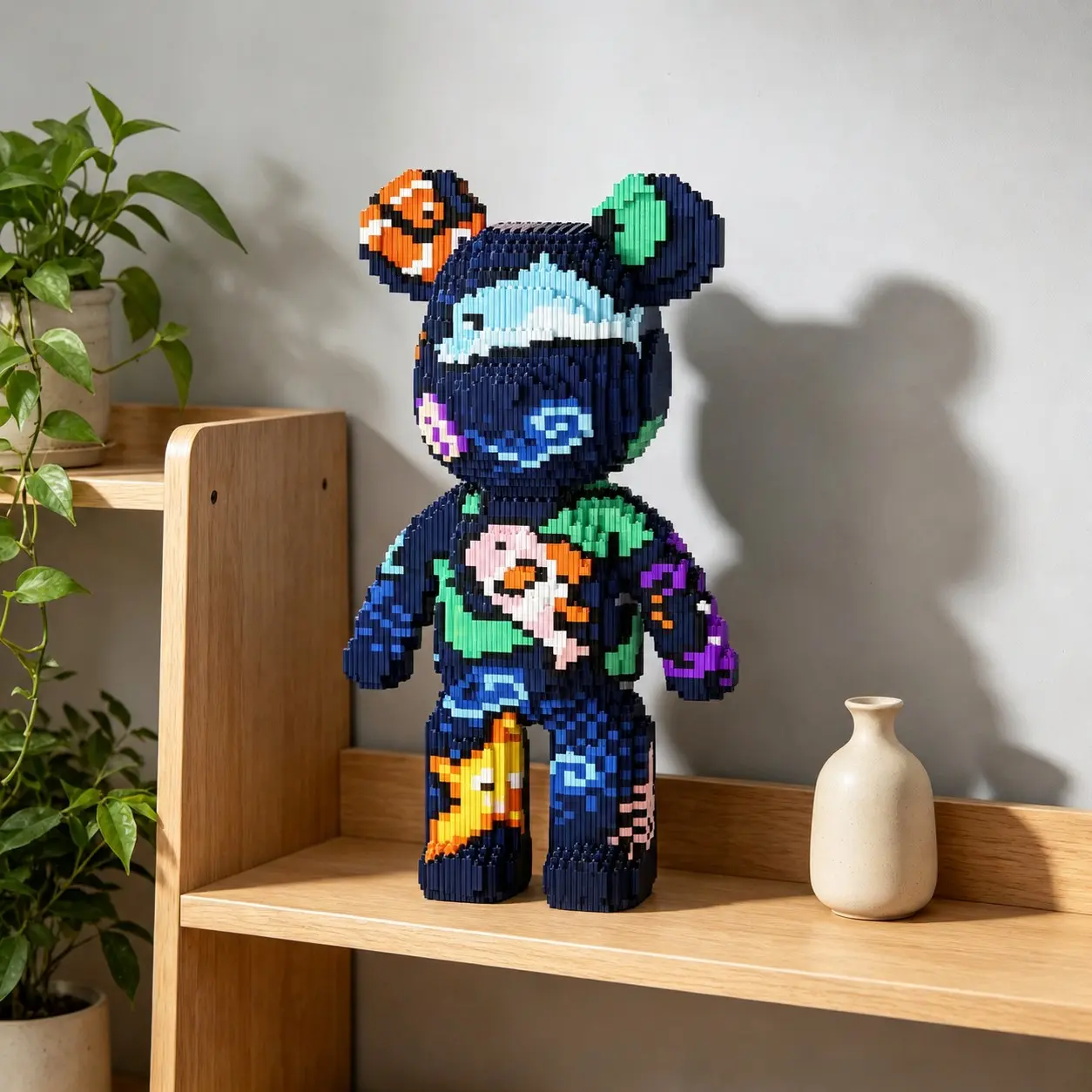Classic Bear Series DIY Building Blocks Set,1600+PCS/3600+PCS Micro‑Particles Creative Assemble Toy,Stress Relief Handcraft Home Decor,Christmas Halloween Thanksgiving Birthday Gift, Brick Set