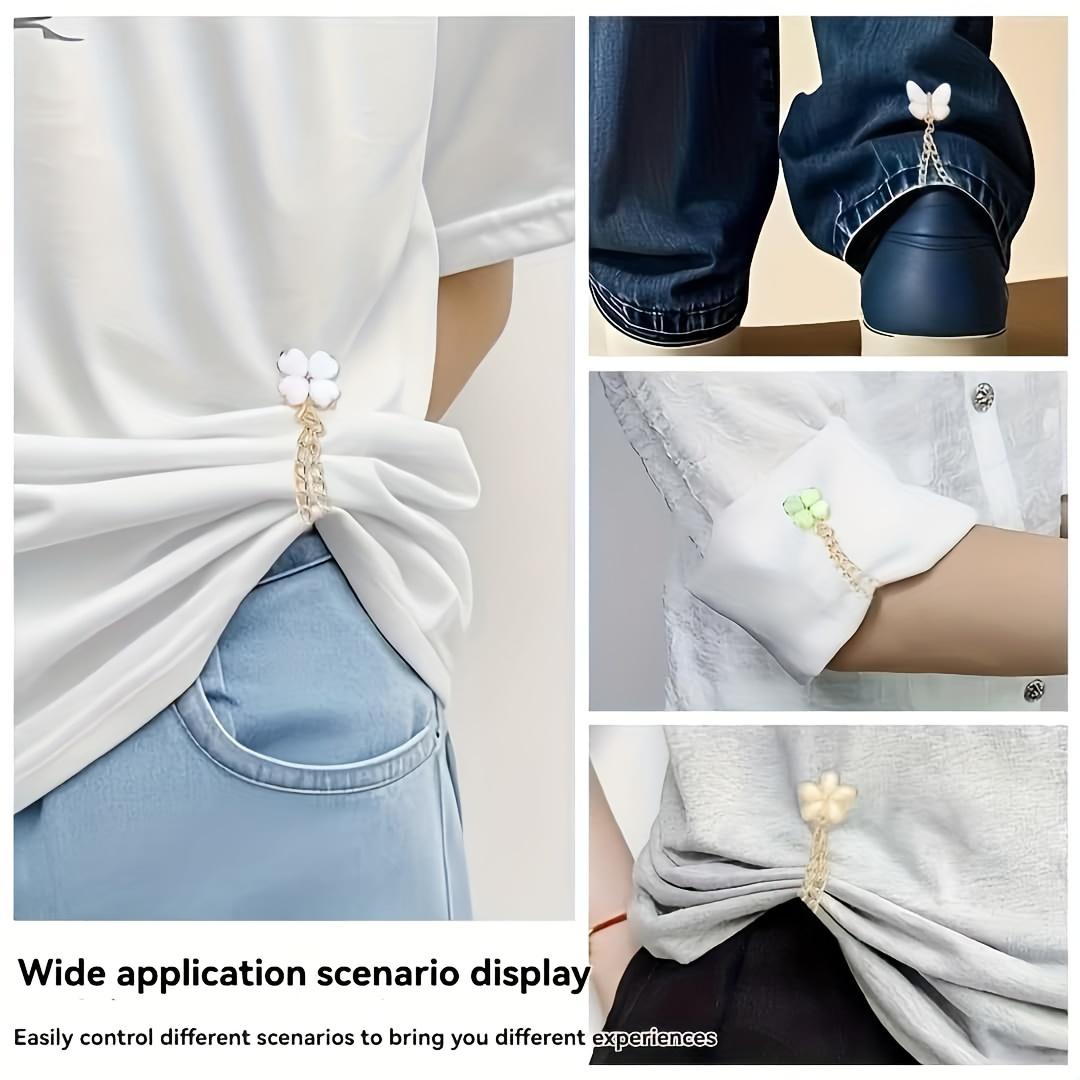3Pcs Textured Adjustable Clothing Buckles, Versatile Pants Hem Shortening Clips & Anti-Drag Jean Leg Adjusters, Cuff Fixing Clips for Clothing Styling, Perfect Holiday Gift