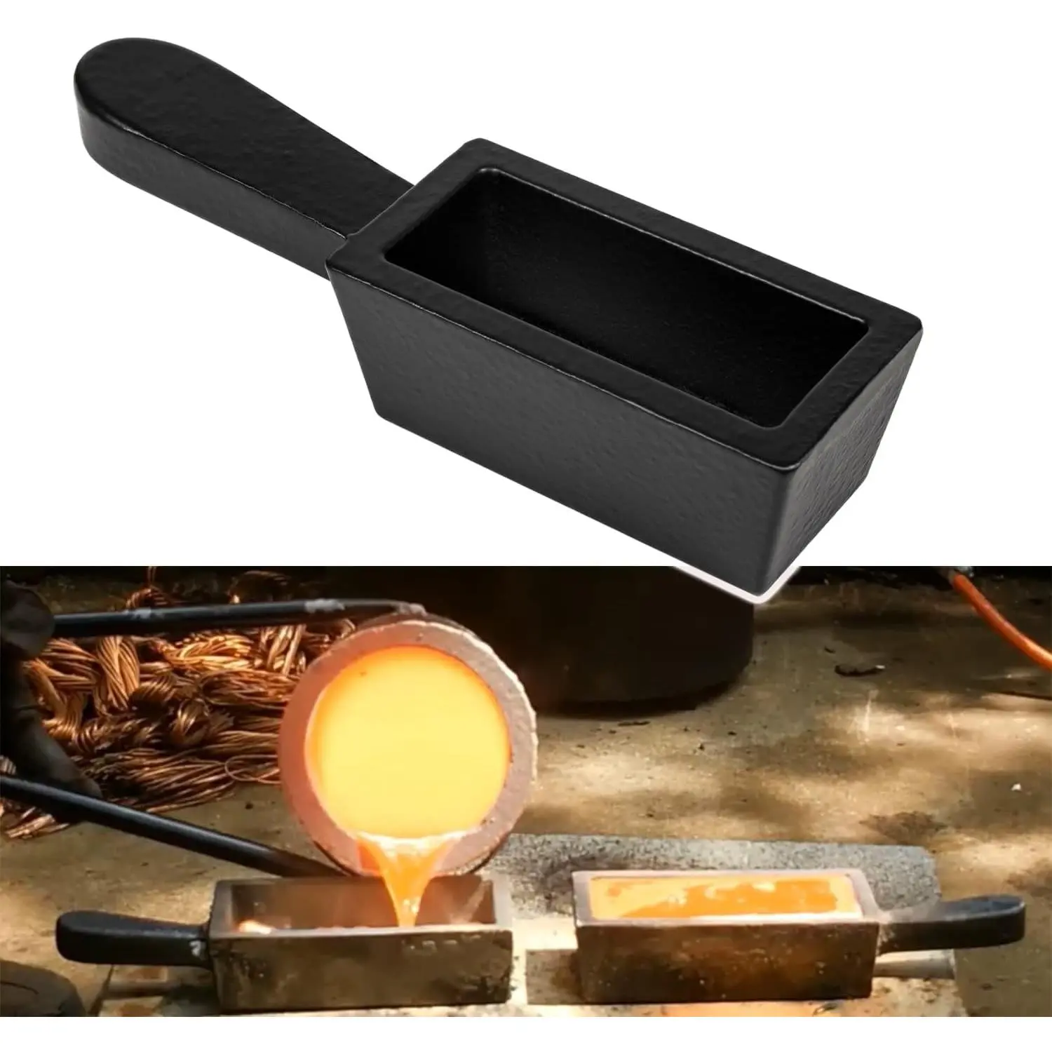 25 oz Loaf Ingot Cast Iron Ingot Mold for Melting Casting Refining Gold Silver Aluminum Copper Brass