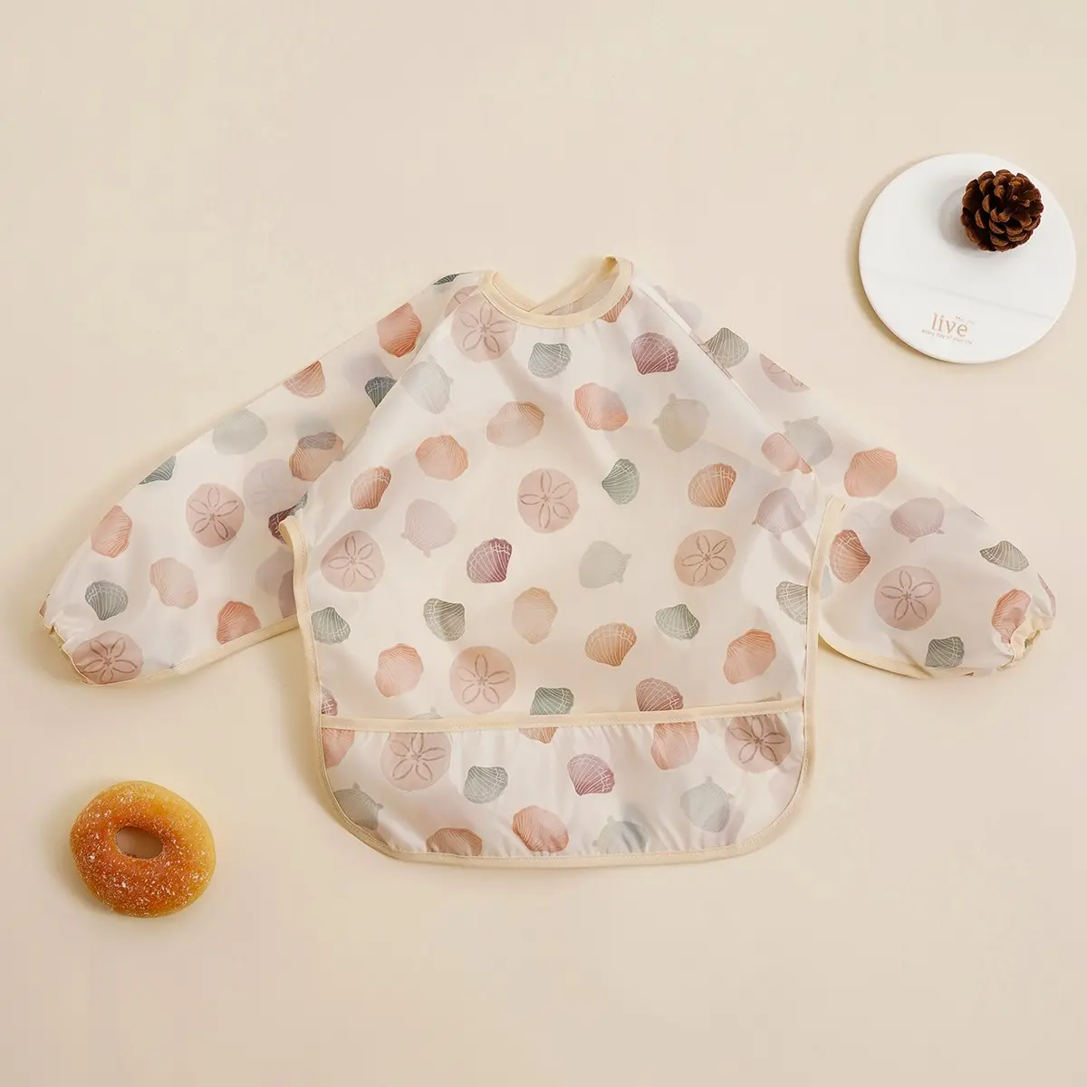 2-Pack Summer Long Sleeve Baby Waterproof Bibs, Essential Infant Gear for Messy Feeding, Durable & Comfortable Design for Daily Use