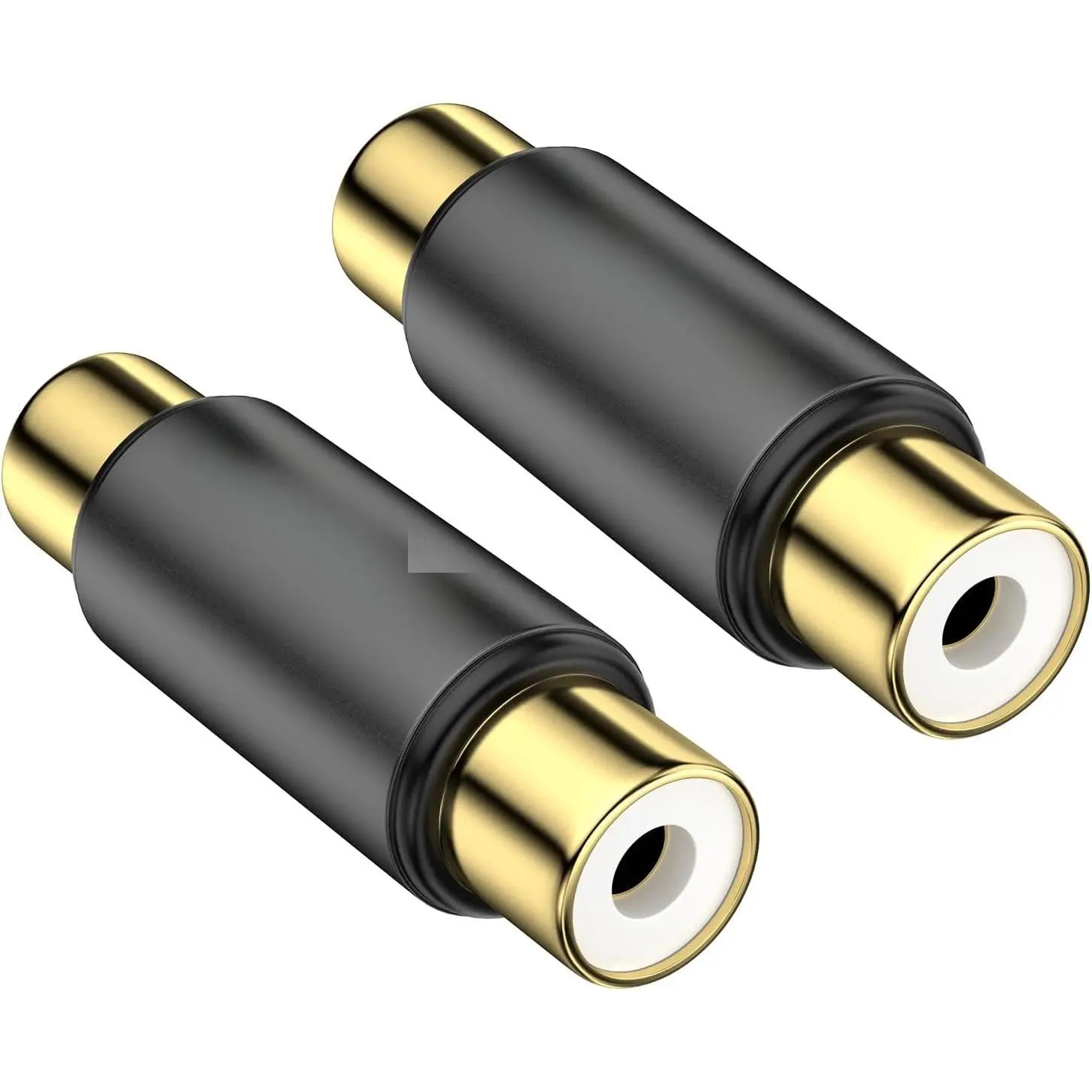 2pcs-Black Female to Female Barrel Coupler Connectors - Anti-Oxidation Plated Audio Accessories for Extending Subwoofer Cables, Compatible with HDTV, Speakers, Amplifiers, Device, Manufacturer Warranty, Manufacturer Warrenty