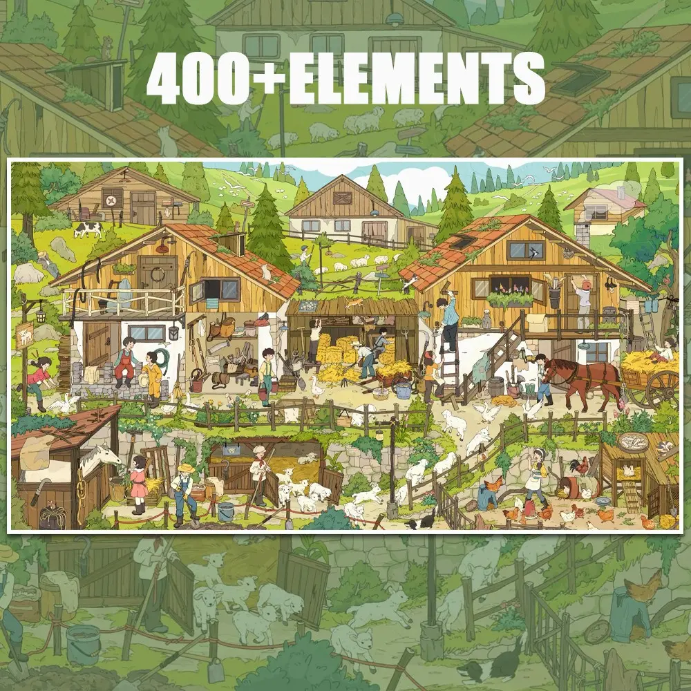 400+ Elements Forest Side Ranch Scene Building Stickers, Decorative Decal, Natural Pasture Meadow Green Hills Wooden Fence Cattle Sheep Country Rural Landscape Scenery Stickers for Journal Scrapbooking DIY Mini Scene Layout Handcraft Decoration Supplies