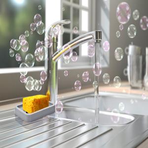 2PCS Draining Soap Dishes, Dishwashing Sponge Soap Holder with Water Tray, Keep The Place Dry, Easy to Clean Soap Cases, Suitable for Kitchen, Bathroom, Co