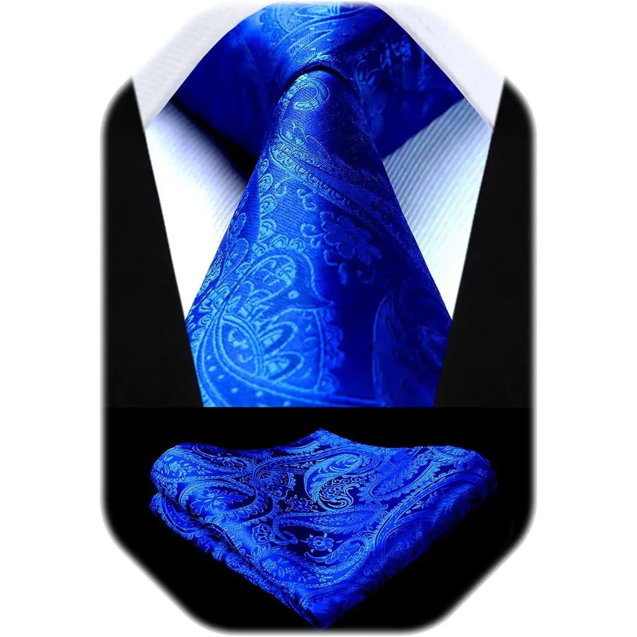 Paisley Ties for Men Solid Tie Handkerchief Floral Men's Necktie & Pocket Square Set Wedding Classic Mens Ties