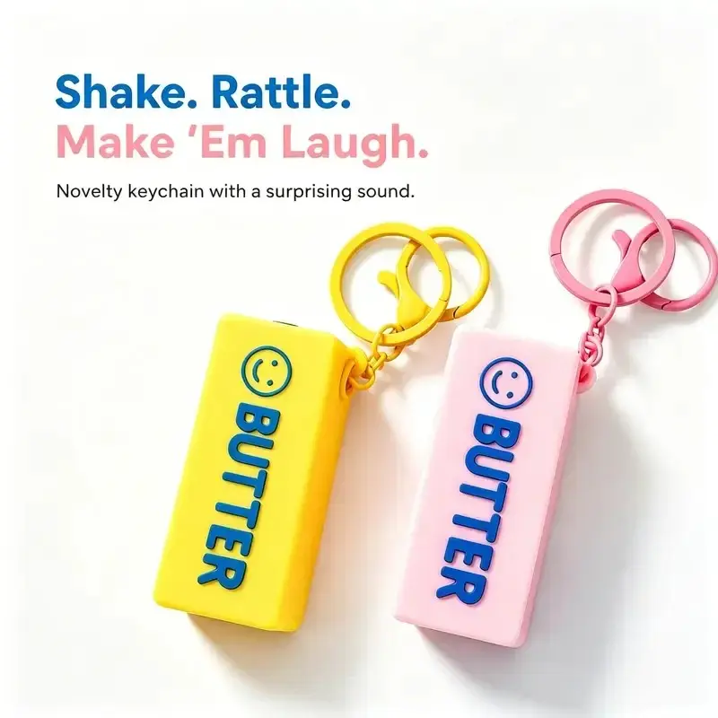 Creative Shaky Scream Butter Stick Stress Relief Keychain, Fun Novelty Pendant, Ideal Gift for Friends and Family, Perfect for Holidays