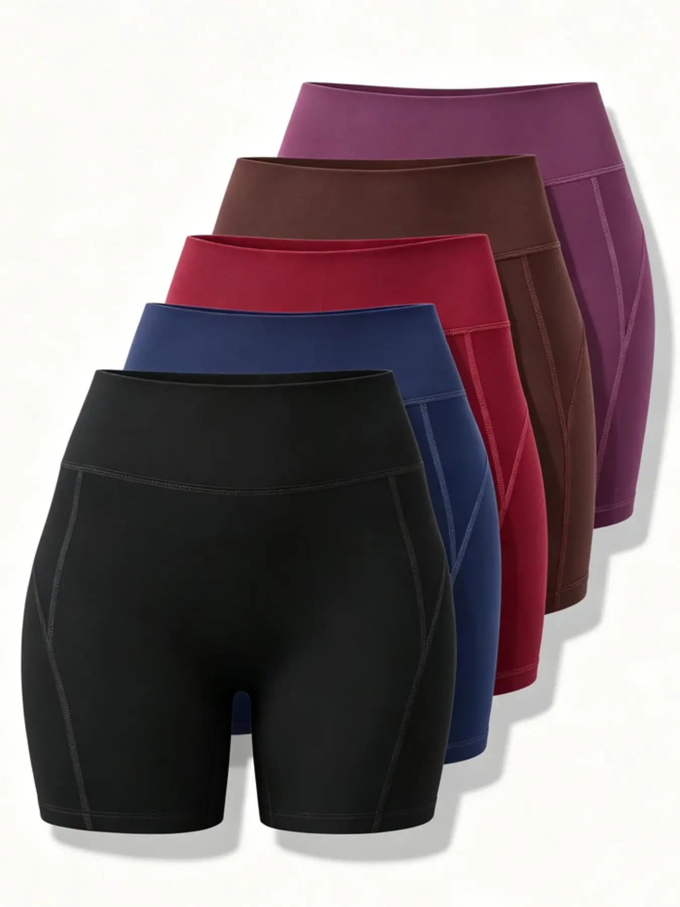 Single or multi-piece women's high-waisted, tight-fitting, hip-lifting sports shorts, made of soft, thin, and highly elastic fabric, suitable for summer yoga, fitness, running, cycling, and daily wear. Available in multiple colors