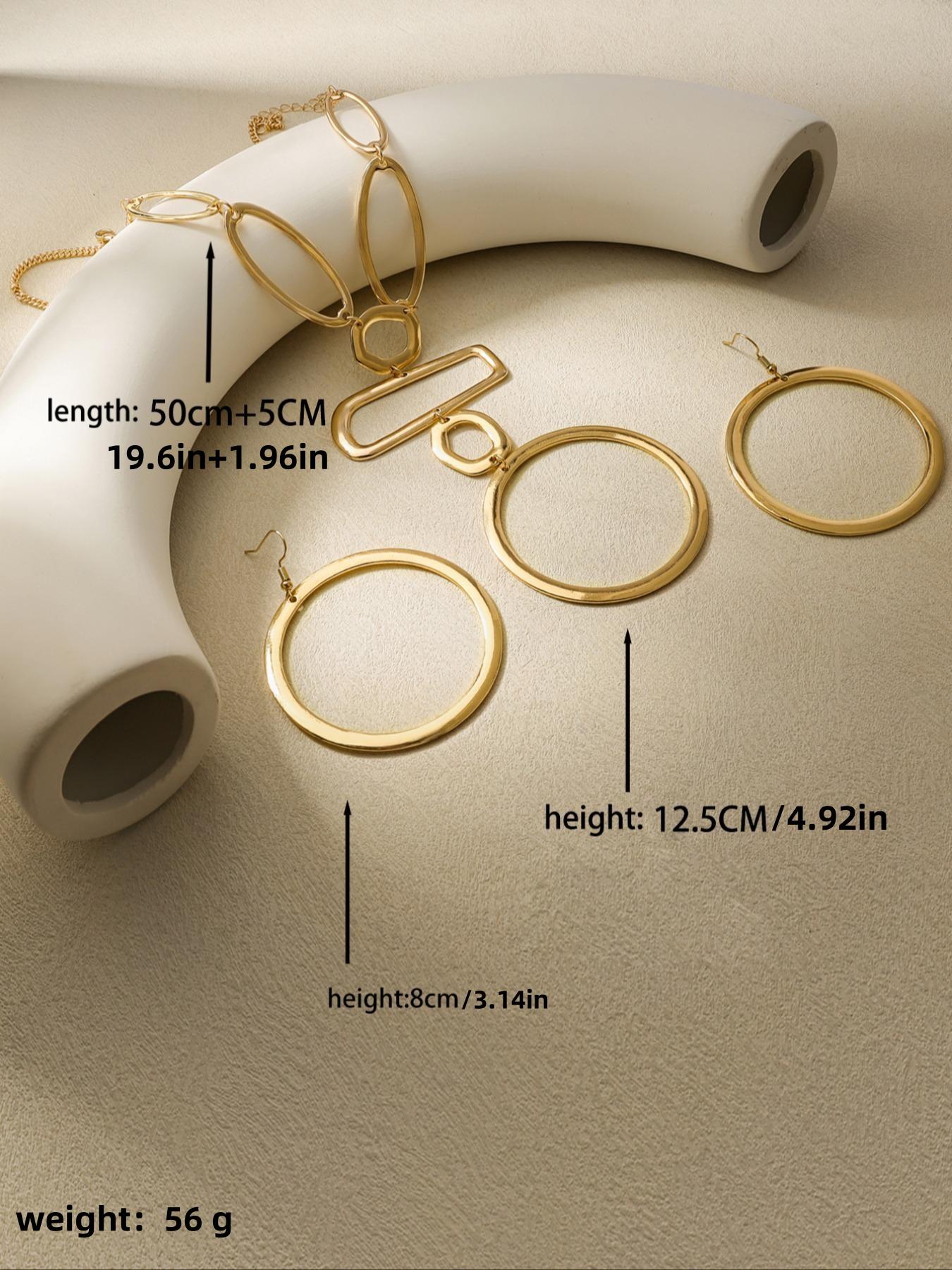 Women's Elegant Hollow Out Design Necklace & Earrings, Boho Style Jewelry Set for Party, Daily Decor, Trendy All-match & Exquisite Jewelry for Birthday Gift, Fashionable Jewelry Set