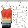 1pc Stainless Steel Wardrobe Organizer, 8 Layer Heavy-Duty Tank Top Hanger, Foldable Space-Saving Design for College Dorms, Non-Slip Clothes Rack, Closet Organizer, Space Saver Hanger
