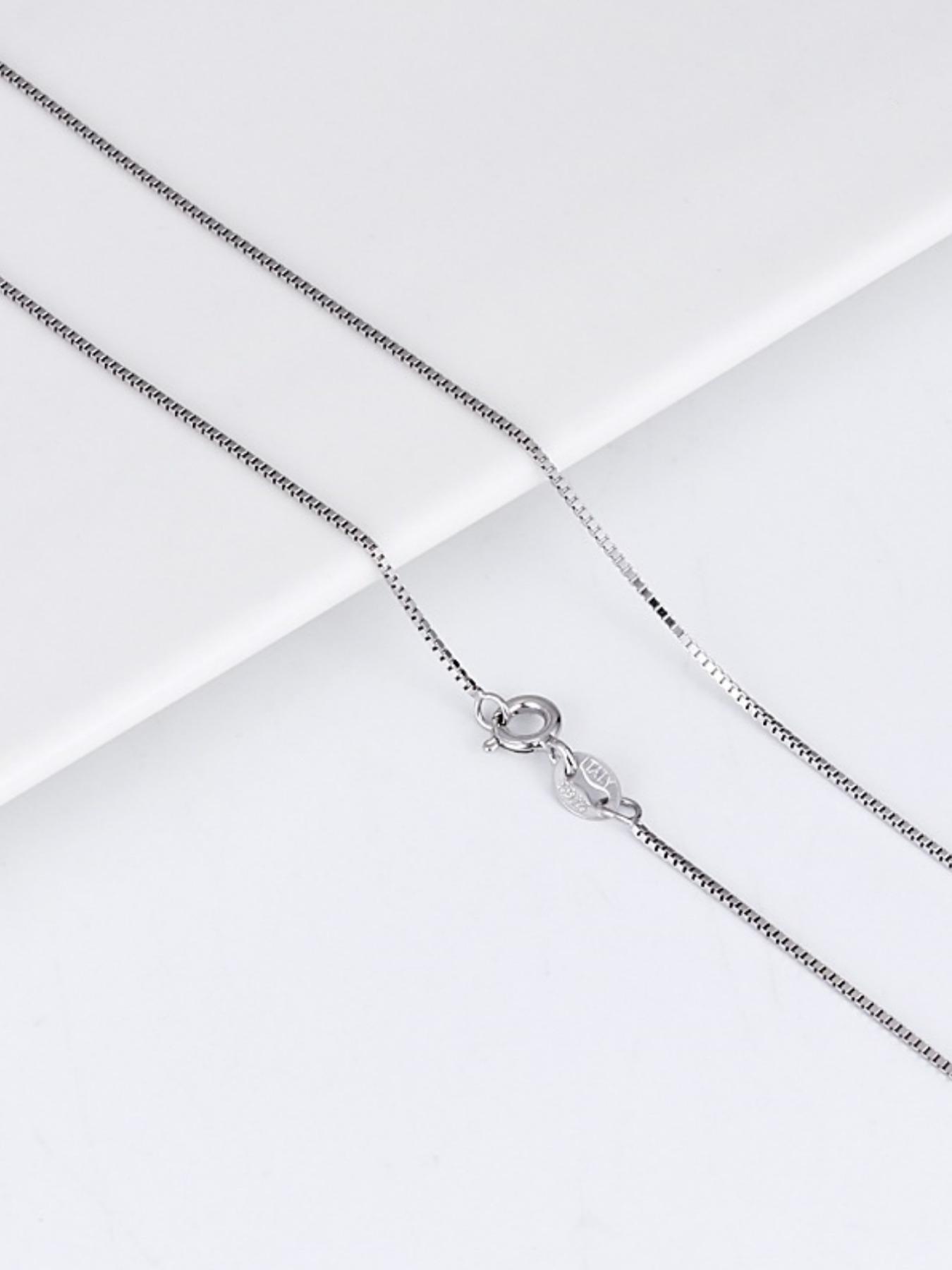 925 Sterling Silver Simple Fashion Box Chain Necklace, Fashion Jewelry for Party, Daily Clothing Decor, Trendy All-match & Exquisite Jewelry for Birthday Gift, Minimalist Necklace, Dainty Necklace