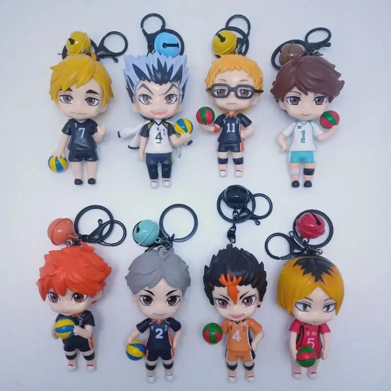 1pc Random Color Haikyu!! PVC Keychain 10CM Anime Cosplay Accessory  Cute Decor Action Figure