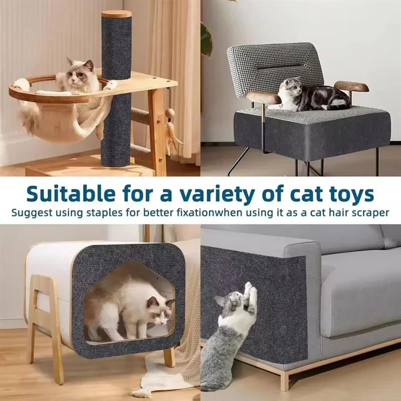 Cat Scratcher Sofa Protector Cats Scratcher Pad Board Protection Trimmable Self-adhesive Carpet DIY Cat Scratch Mat