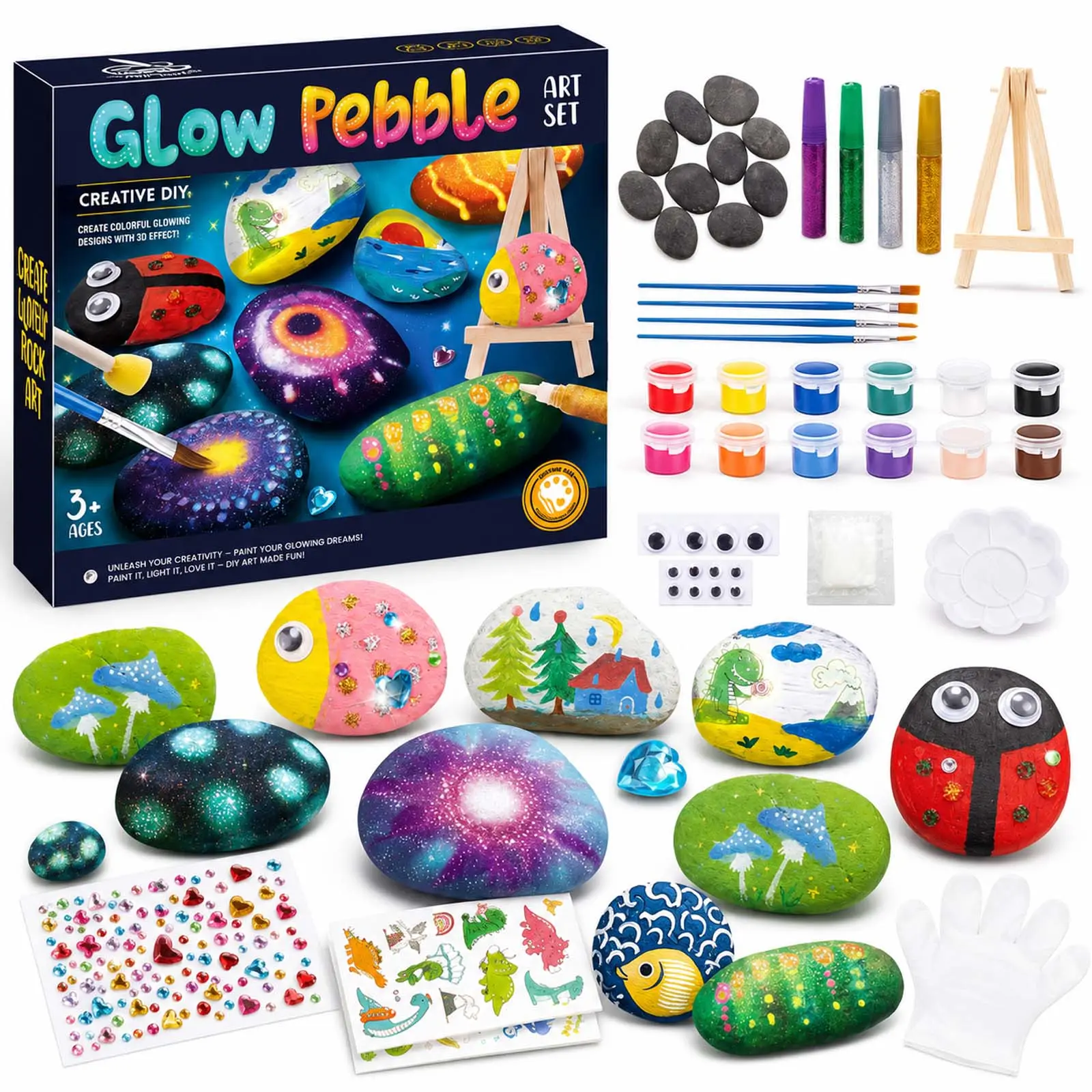 DIY Stone Painting Kit for Kids – Creative Hand-Painted Rock Art & Educational Doodle Set