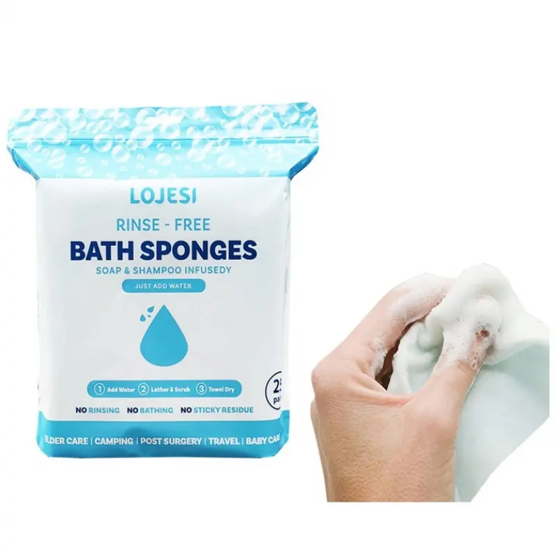 Disposable No-Rinse Bath Wipes 25 Pack, All-Purpose Shower Wipes, Quick Clean Ideal Choice, Perfect for Travel, Camping and Baby Care
