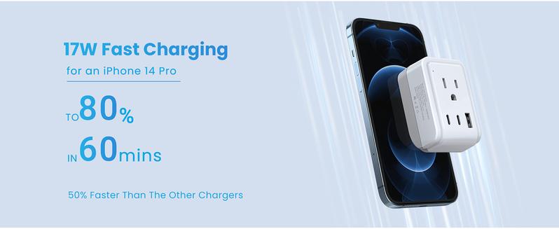 SQ-APT014 2 Pack European Travel Plug Adapter, Foldable International Power Adapter with 2 AC Outlets 3 USB Charging Ports(2 USB C), Type C Power Adaptor to Most Europe Italy Spain France Iceland Germany