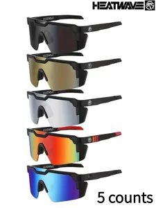 5 Counts Heatwave Lightweight Wrap Sports Sunglasses, Polarized Anti Glare, Cycling Driving Ski, Outdoor Sun Glasses for Men & Women