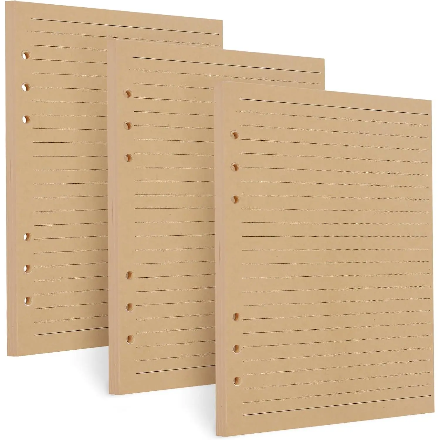 [3 Pack] A5 Refill Paper - 100GSM Thick 6 Hole Filler Inserts, 135 Sheets (270 Pages) for 6 Ring Binder Journal Notebook, Lined