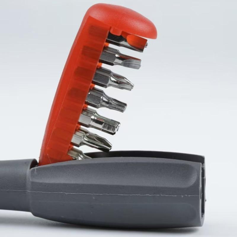 Mini Magnetic Screwdriver Set with Interchangeable Heads, Short Handle Design for Precision Work, Versatile Cross and Flat Screwdriver, Replaceable Screwdriver Bits