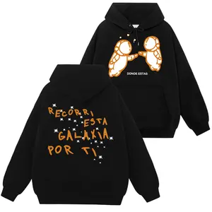 Unisex Vintage Graphic Hoodie Sweatshirt, Loose Cotton Long Sleeve Pullover for Men Women, Retro Streetwear for Corridos & Latin Music Fans