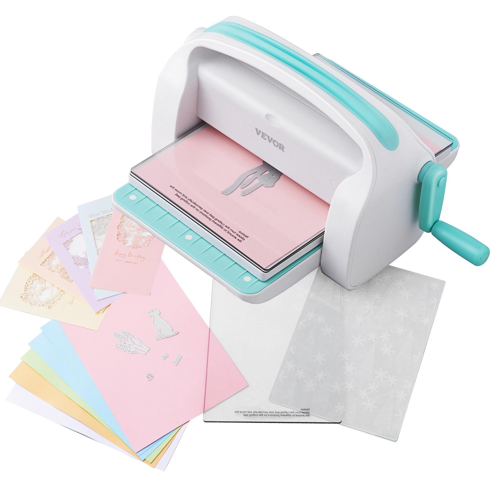 Manual Die Cutting & Embossing Machine, Portable Cut Machines, 9 inch Opening Scrapbooking Machine Full Kit Included, for Arts & Crafts, Scrapbooking, Card Making and Crafting, White