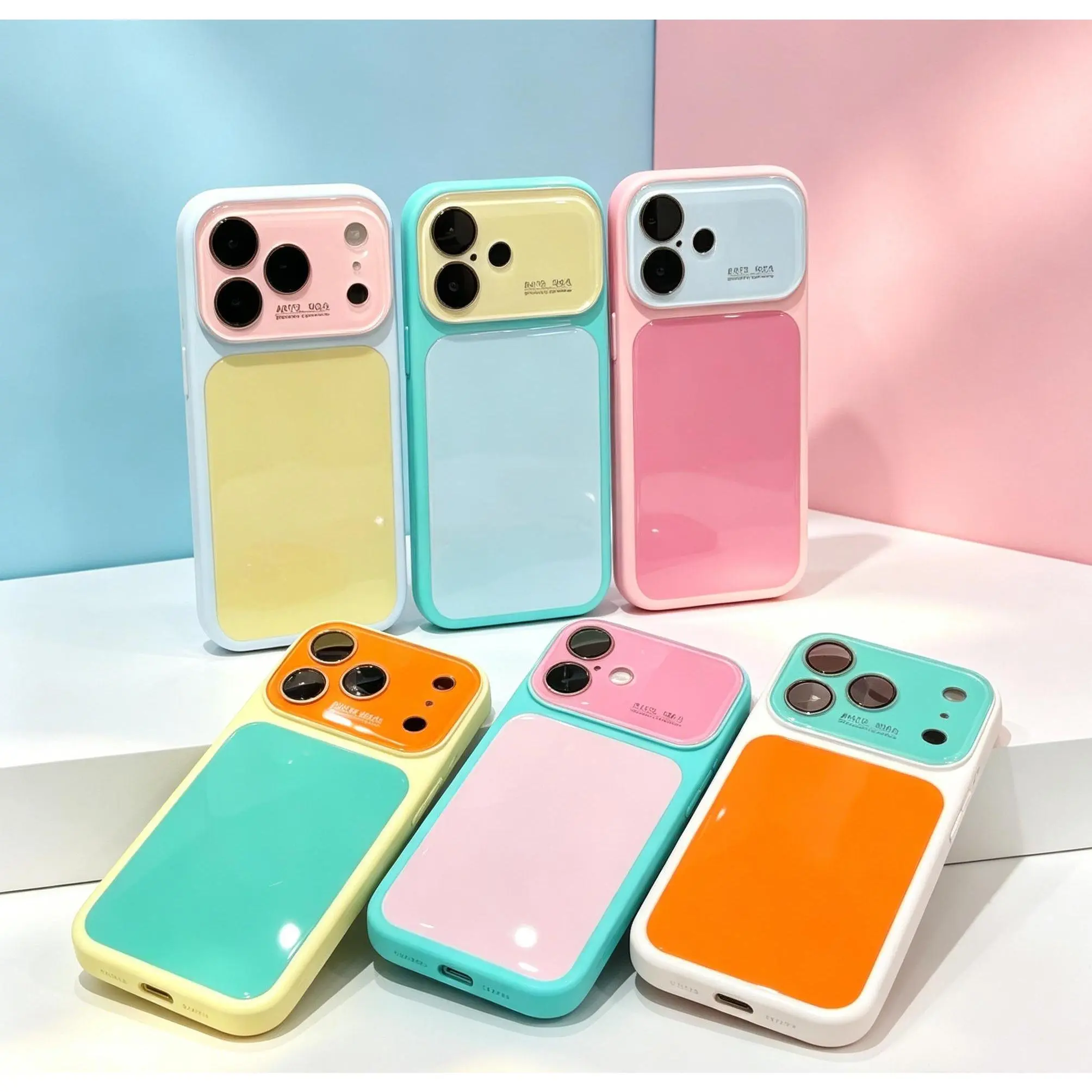 Trending Original Two-Tone Crystal Texture Phone Case Wrap-Around Lens Guard Anti-Abrasion Shockproof No Paint Flaking Cover for iPhone 17 Pro Max 16 15 14 13 Pro Max