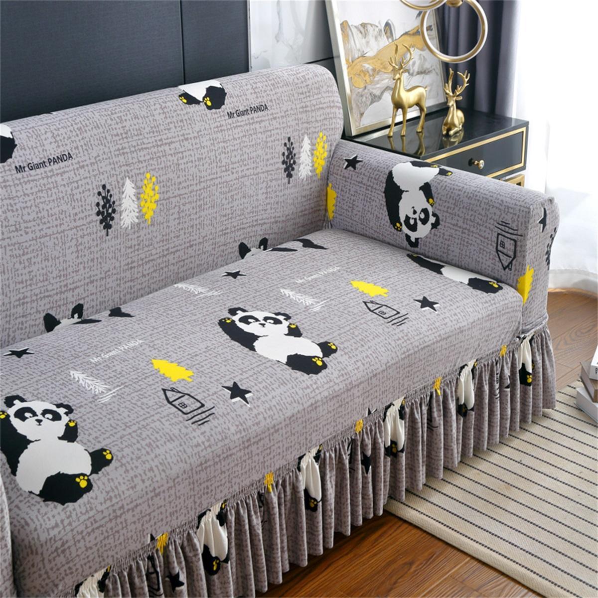 Cartoon Cat Pattern Sofa Cover, 1 Count Soft Comfortable Sofa Slipcover with Elastic Strap, Dustproof Sofa Protector for Home Living Room, Sofa Couch Covers