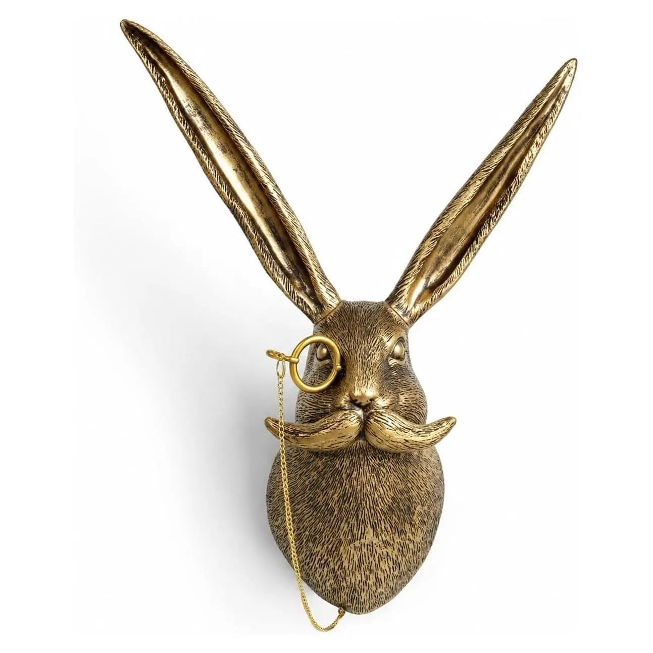 Gold Rabbit Head Wall Sculpture Modern Home Decor Statue for Living Room Office Bedroom for Men and WomenGift