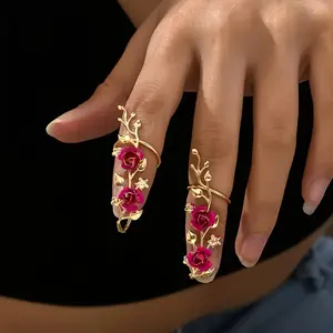 2pcs Stylish Finger Armour Claw Filigree Jewelry Hand Armor for Women Y2K