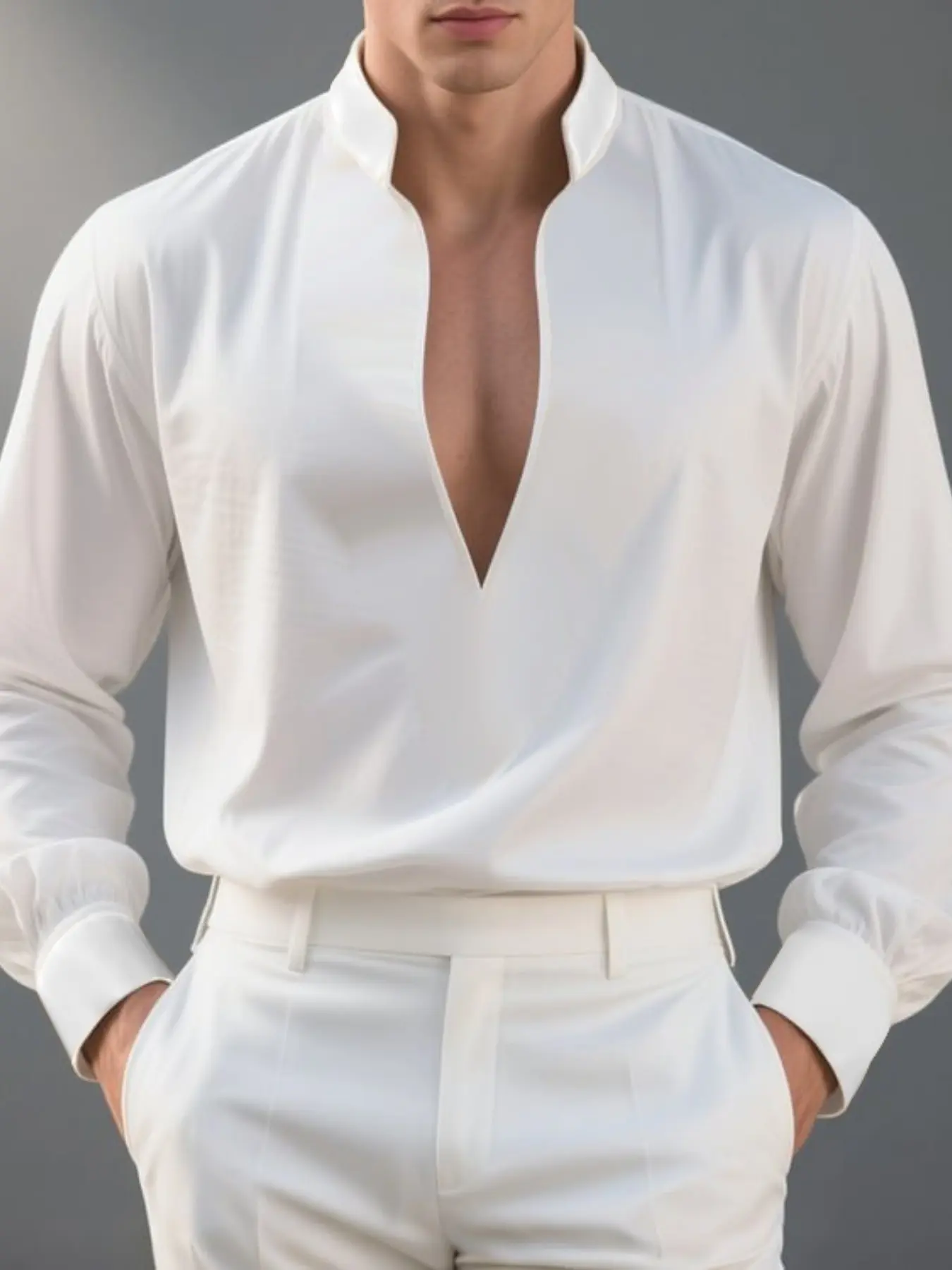 Men's Lightweight Slim Fit Business Elegant Long Sleeve Shirt, Perfect for Parties and Outdoor Events, Stylish and Comfortable Design