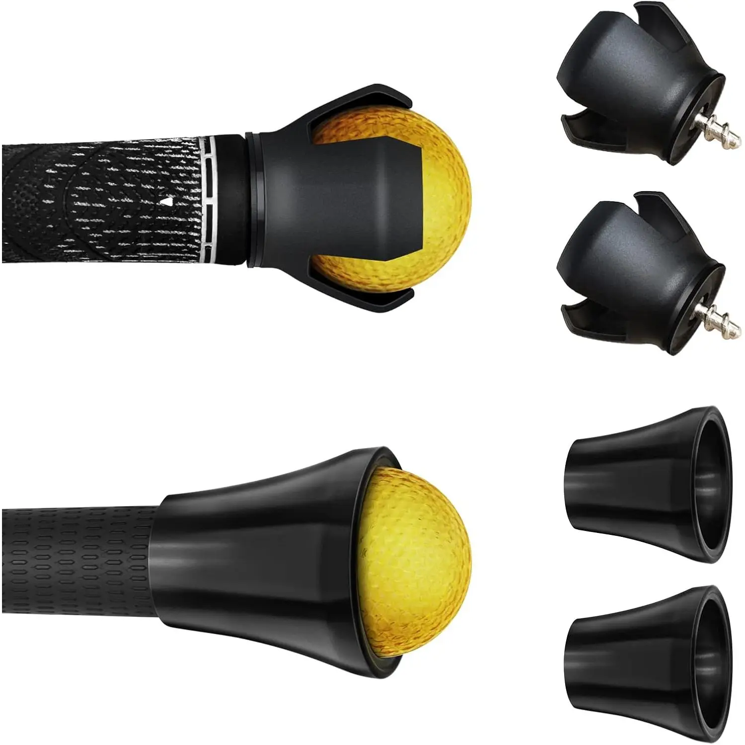 Golf Ball  Upper for Putter Suction Cup, Saver Golf Ball Retriever,Golf Ball Pick Up Grabber for End of Putter Grip (4 Pack )