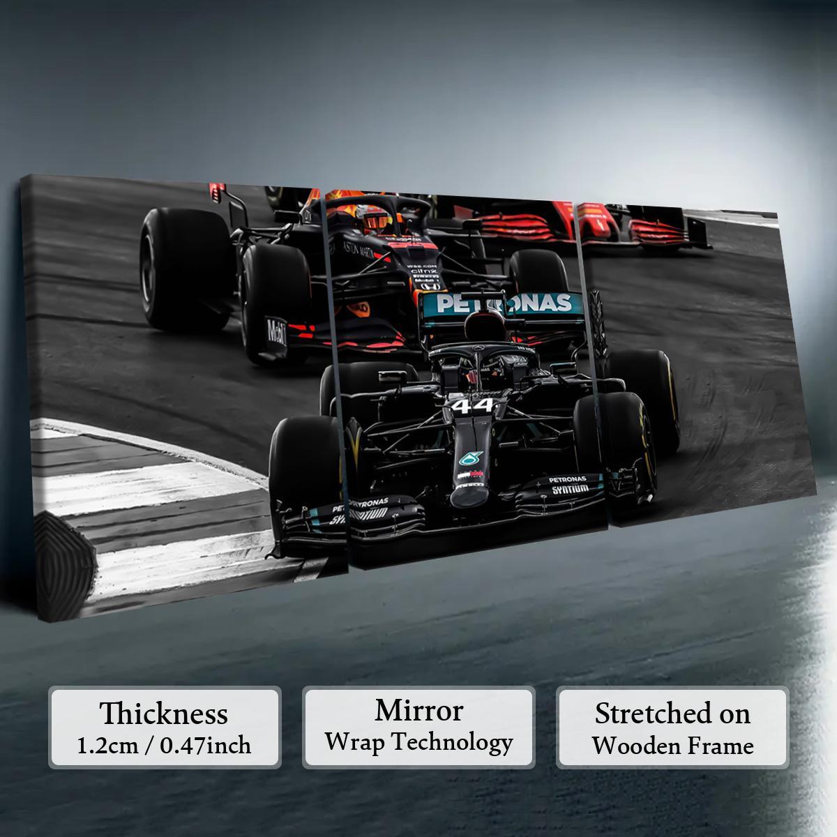 Formula Car Pattern Canvas Painting with Wooden Frame, 3 Counts/set Modern Art Wall Decor, Wall Art for Home Living Room Bedroom Office, Decoration, Print, Artistic