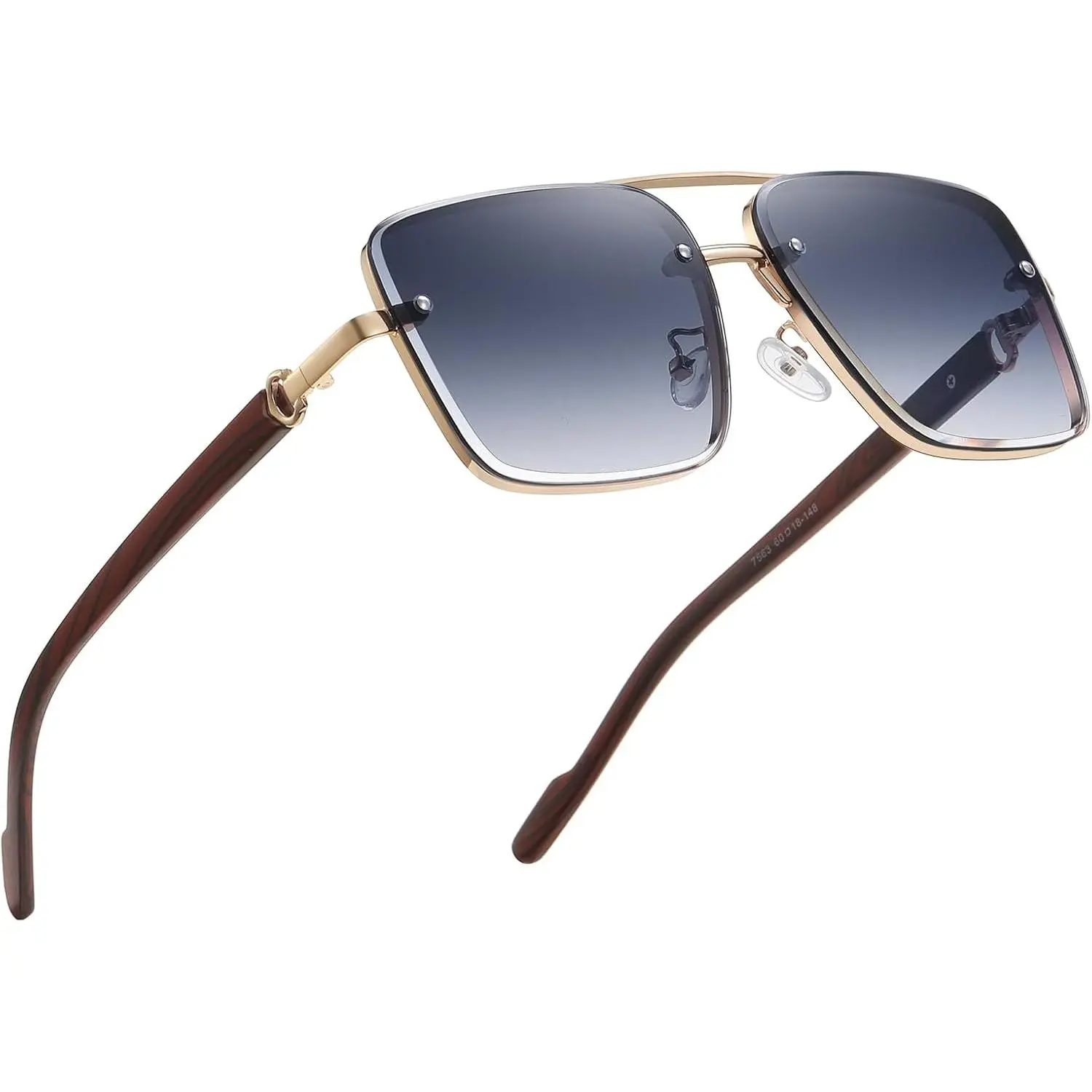 Men's Classic Retro Metal Sunglasses, Casual Lightweight Frame Shades with UV 400 Protection (7563)