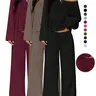 Women's 2/4 Piece Matching Lounge Set Loungewear, off the Shoulder Long Sleeve Top, Drawstring Wide Leg Pants, Casual Sweatsuit, All Seasons