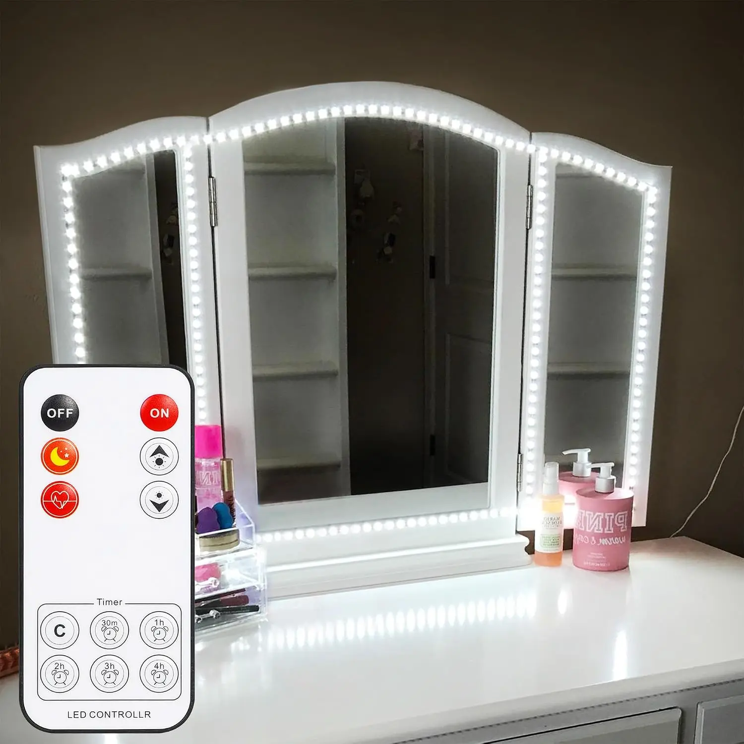 Led  Mirror Lights Kit,  13ft/4M 240 LEDs Make-up  Mirror | Mirror Light for  Makeup Table Set with Dimmer and Power , Mirror not Included