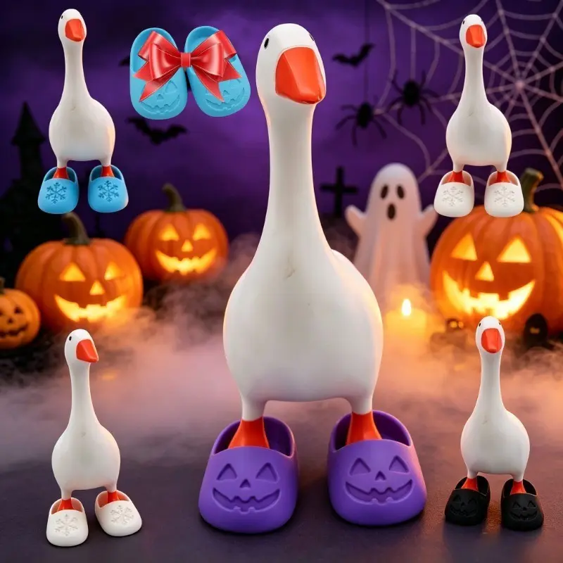 7-Piece Multicolor Shoe Costume Set, Cute Halloween Mini Duck Decor, Versatile Holiday Decoration, Unique Moving Gift, No Duck Included