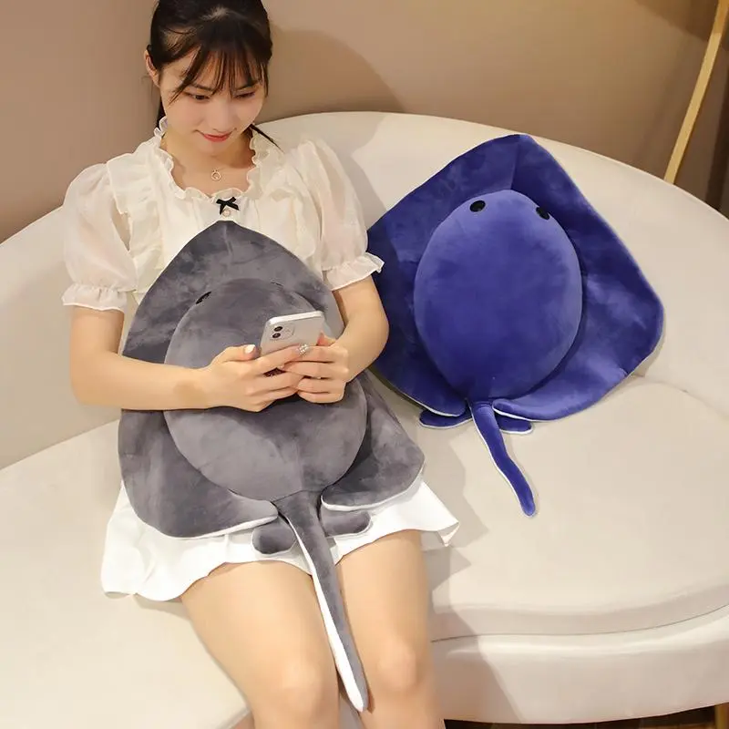 High-Quality Plush Manta Ray Stuffed Doll - 52/62cm Soft Plush Toy, Sofa Cushion Throw Pillow, Girls' Sleeping Gift
