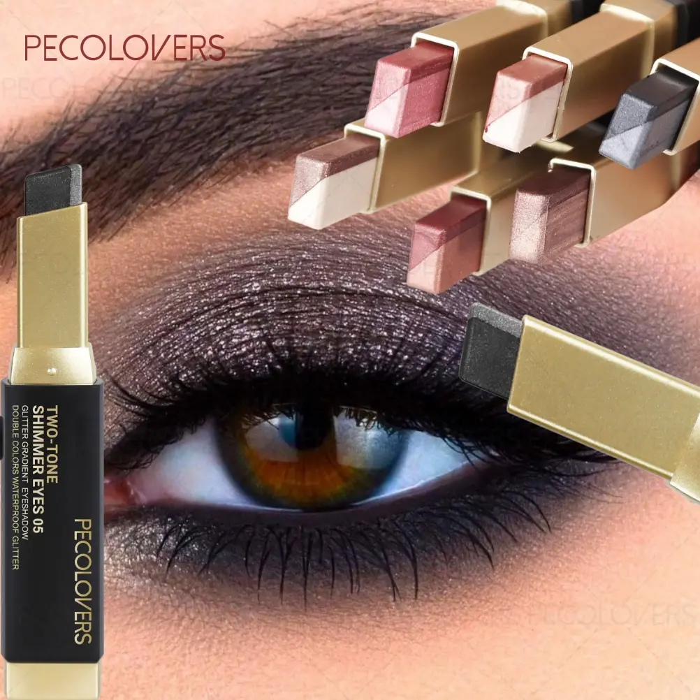 6pcs/set Pearlescent Two-color Double Ended Eyeshadow Stick - Sequins Fine Glitter, Glitter Beauty, Waterproof and Smudge-proof, Long-lasting Eyeshadow Pen, Suitable for Daily Use, Eyeshadow Makeup
