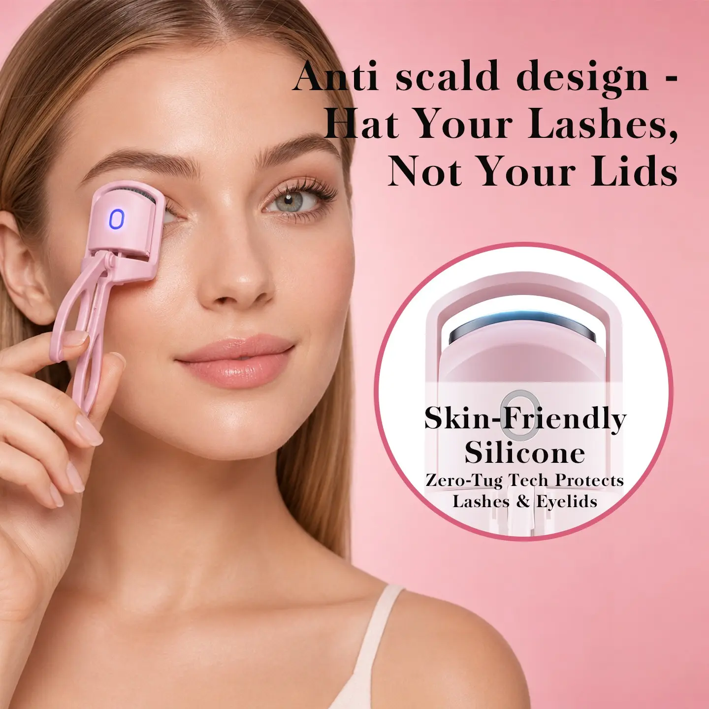 1pc Electric Heated Eyelash Curler, Beauty Makeup Tool, 2 Temp Modes Fast Heating, for Long Lasting Natural Curl, Portable USB Rechargeable Eye Lash Curler