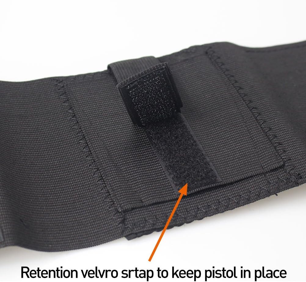 Ankle Holster with Padding for Concealed Carry with Elastic Secure Strap Pistol Concealment for Women Men Fits for Small to Medium Frame Pistols and Revolvor, Black