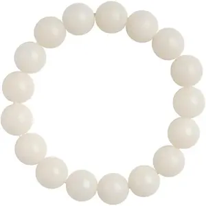 Natural Bodhi Seed Bracelet, 12mm Round White Beads, for Men and Women