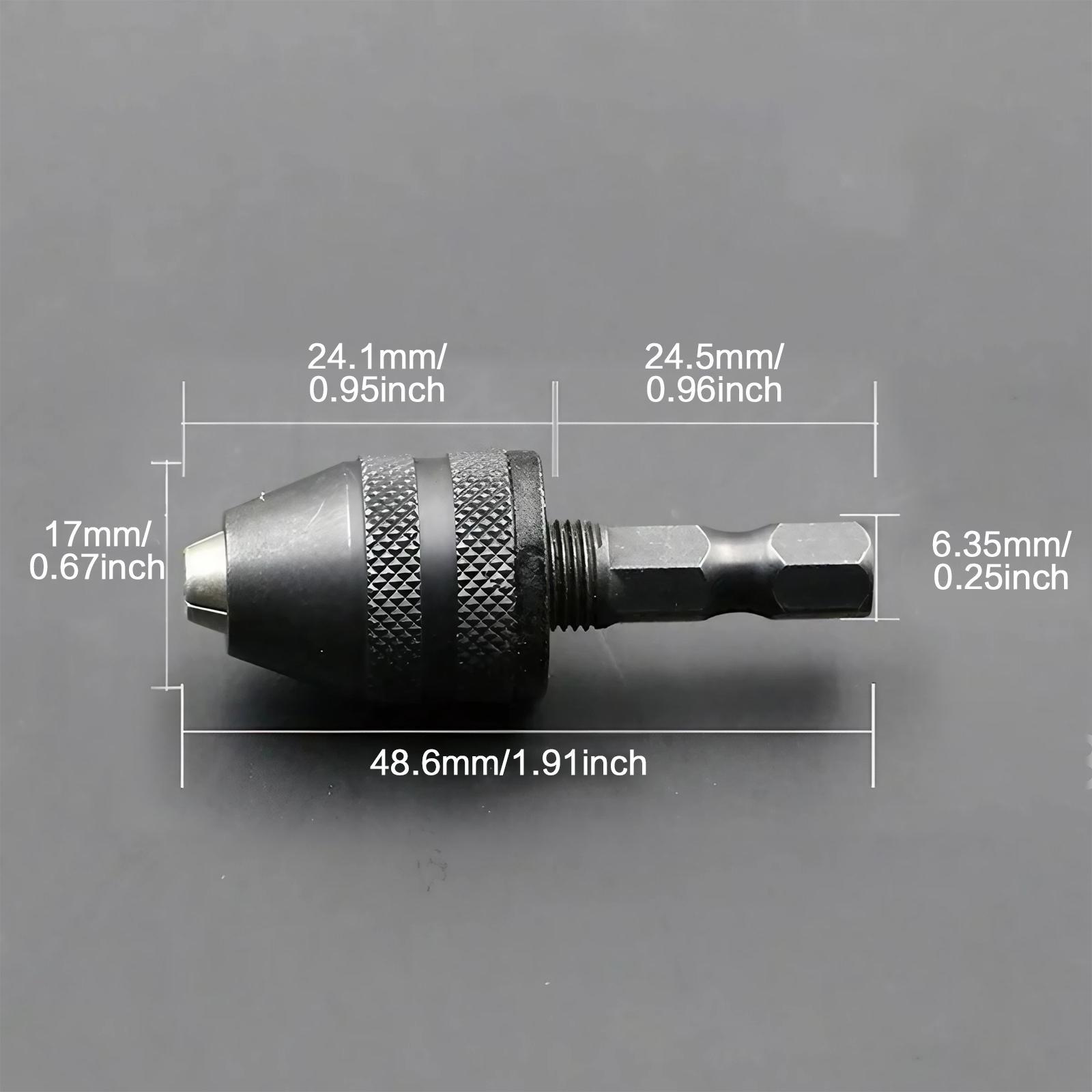 Keyless Drill Chuck Adapter, 0.3-3.4mm Electric Tool Conversion Head, Anti-slip & Anti-corrosion Metal Chuck, Multifunctional Extension Rod Kit