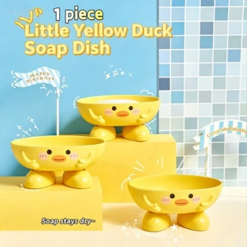 Cute Plastic Soap Dish, Cartoon Theme Soap Holder, Bathroom Accessory, Multi-Functional Storage Rack, Effective Drainage, Soap Dish With Drainage