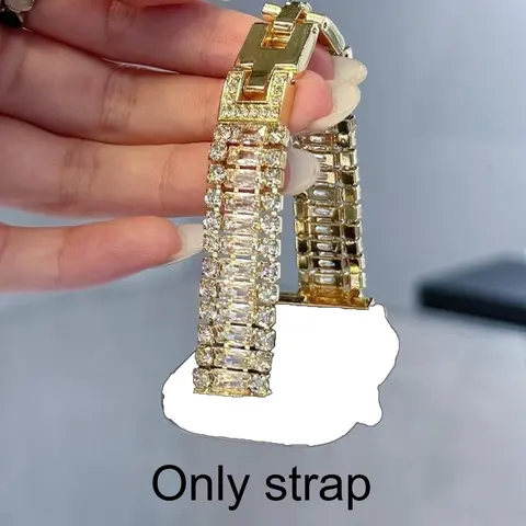 Shiny Synthetic Zircon Metal Band for Apple Watch, Compatible with Series 1-9 & Ultra Se, Women's Strap, Smart Watch Accessories, Multiple Sizes Available(excluding Watch and Case), Accessories