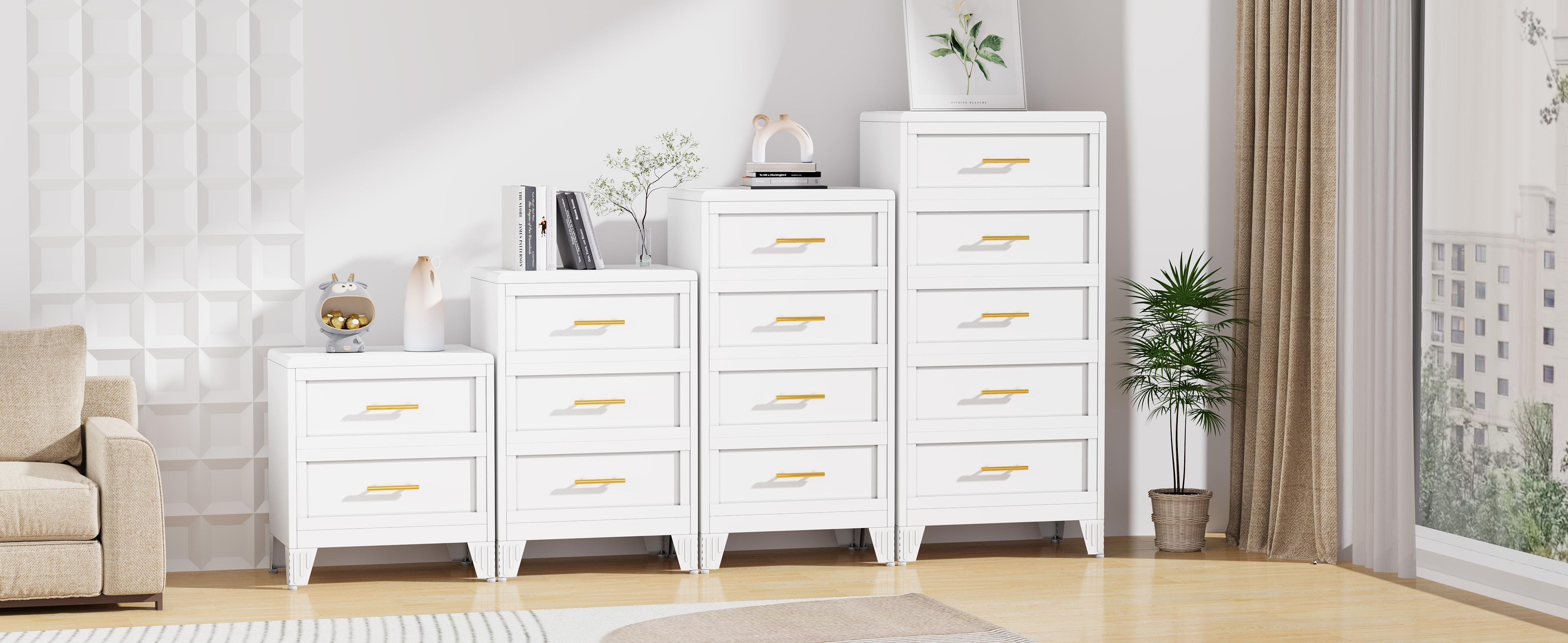 Metal Dresser Tall Narrow Dresser for Bedroom Chest, 53.46" H Drawer Chest, Closet Dressers & Chests of Drawers for Living Room, Hallway (5 Drawers White 24inch Wide)