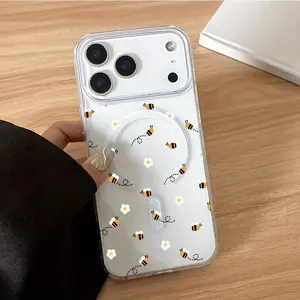 Phone Case - A Thick, Shockproof Hard Shell Phone Case with a Full-Screen Bee Pattern, Magnetic Attachment, Suitable for iPhone 17 E Air Pro ProMax iPhone16 15 14 Plus 13 12 Mini 11 X XS XR